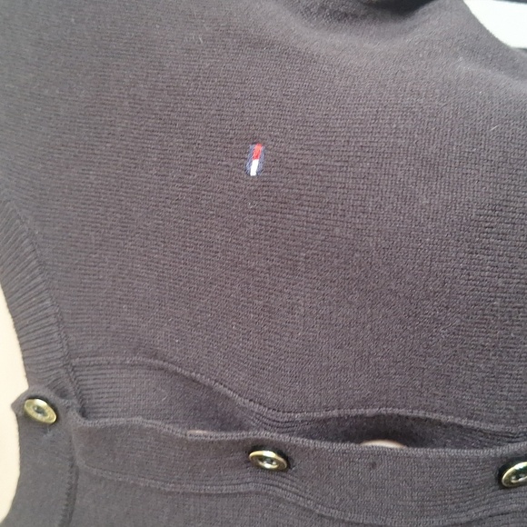 SOLD!Tommy Hilfiger 100% Cotton Black Button-Up Cardigan Size Medium - Picture 3 of 8